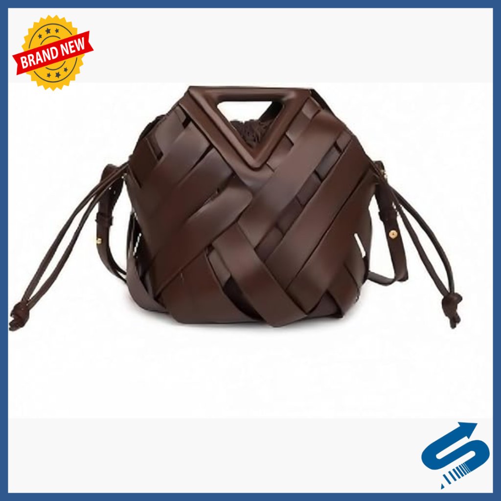 Large Woven Leather Hobo Crossbody Bag With Adjustable Shoulder Strap